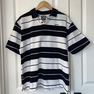 Vintage Charlie Brown Y2K Black and White Mens Polo SZ Large